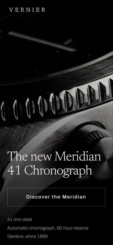 Watch brand website, UK on a phone